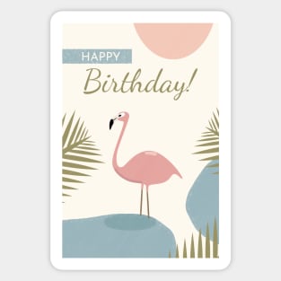 Birthday Flamingo Sticker